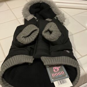 Dogo Black and Gray dog  Puffer Jacket